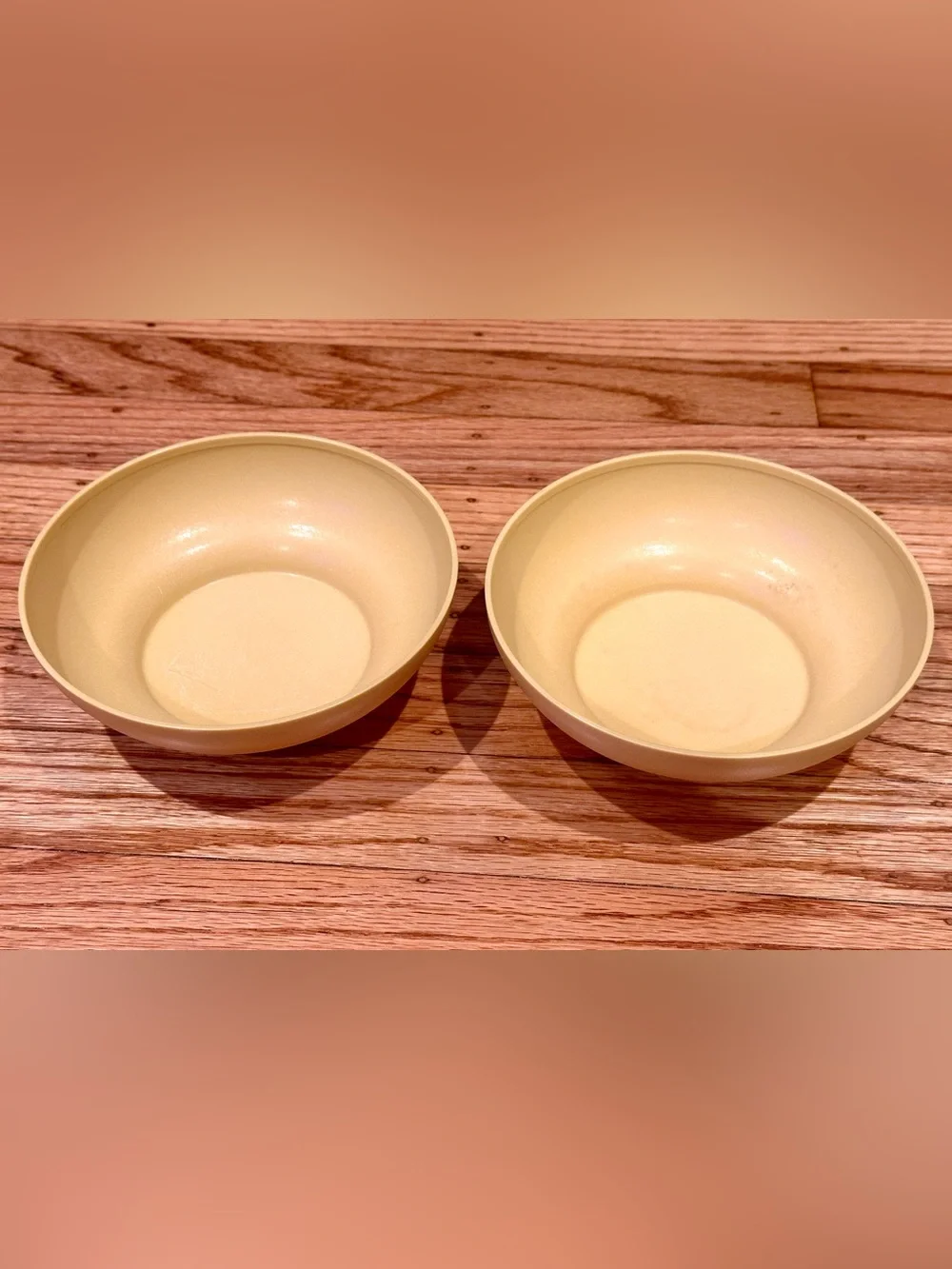 Vintage 1970s Tupperware Cereal Soup Bowls - Set of 2 Harvest Gold Model #890